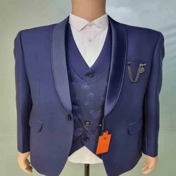 Best Collection Solid Style Classic Mens 3 Piece Suit