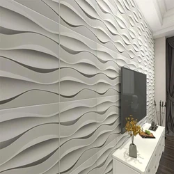 Wave 3d Wall Panels, Plastic material, White colour