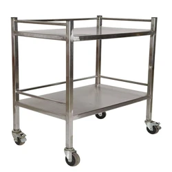 Square Hospital Trolley — SS material grey color