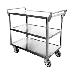 Ss Hospital Trolley — Polished finish 4 wheel type