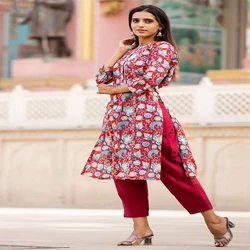  Hand Block Floral Printed Kurti
