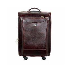 Zipper Closure Leather Trolley