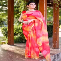 Multicolor Organza Saree