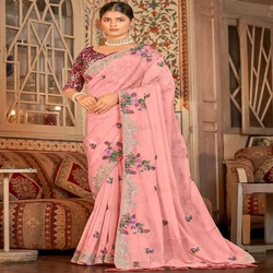 Zari Embroidered Saree