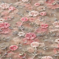 Floral Embroidered Net Fabric