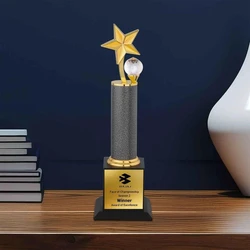 Metal Customized Trophy — Crystal material gift usage