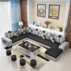 Velvet U Shape Sofa Set