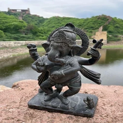 Dancing Ganesh Stone Statue