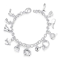 Designer Charm Silver Bracelet