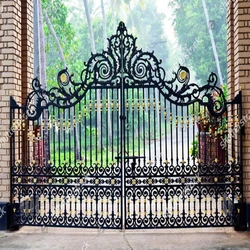Wrought Iron Gates — Customized design type grey color
