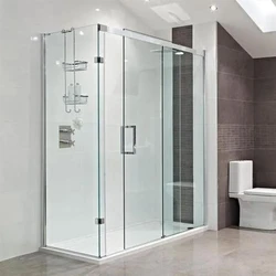 Rectangular Bathroom Glass Partition, Plain pattern