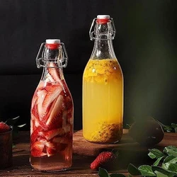 Flip Top Glass Bottles, Transparent colour