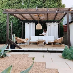 Bamboo Gazebo Curtains, Soft & airy design, roller