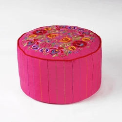 Bohemian Embroidered Pouf