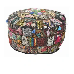 Patchwork Cotton Pouf