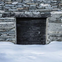 Stone Door Black Frame