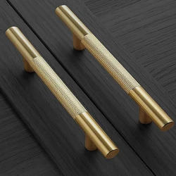 Brass Solid Handles — Brushed finishing modern
