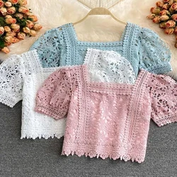 Sleeve Ladies Crochet Top