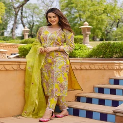 Ladies Cotton Suit — Multicolor printed pattern