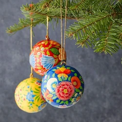 Painted Paper Mache Xmas Ornament