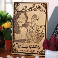 Family Etched Pictures Frame