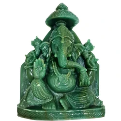 Green Stone Jade Ganesha — Worship usages polished