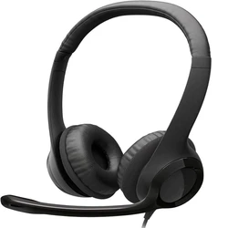 Wired Black Computer Headphones
