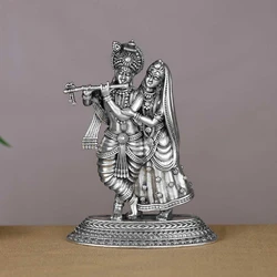 Radha Krishna Silver Statue