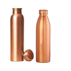 Plain Copper water bottle — Household use screw cap