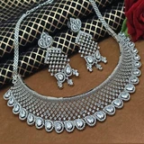 Stone Silver Necklace Set
