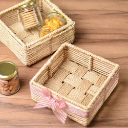 Square Jute Hamper Baskets