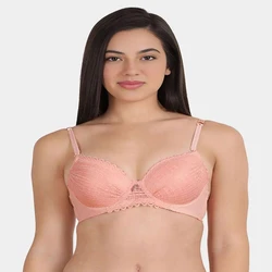 Pink Designer Lace Bra