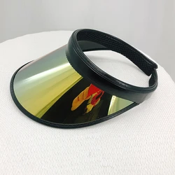 holographic brim uv protection pvc sun visor hat custom logo for sports