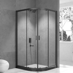 Jaquar Bathroom Glass Partition, Framed range, black