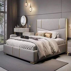 Modern Cushion Bed, Glossy finishing, Sizes, Polish