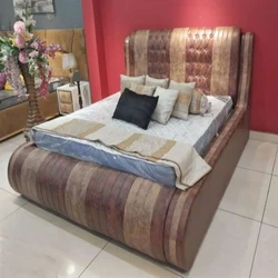 Teak Wood Cushion Bed, Double size, finishing, usage