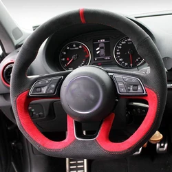 Alcantara Steering Wheel, Black, red, tactile grip
