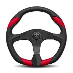 Red Steering Wheel, Leather material, matte finish