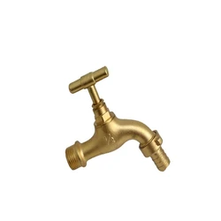Gold Brass Push Cock — 1 2 inch dimensions metal body