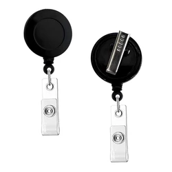 Retractable ID Card Reels, Black, durable plastic