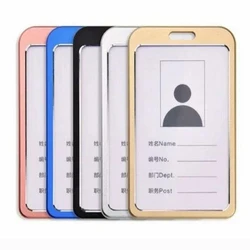 Metal ID Card Holder, Black colour, vertical style