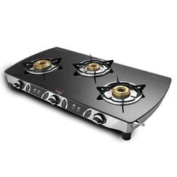 Three Flame Gas Stove, Manual and auto ignition