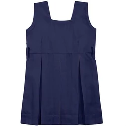 Girls Blue Cotton School Uniform , Medium, 3/4th sleeves