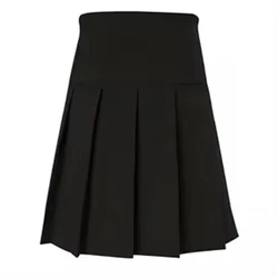 Girls School Uniform Skirt, High waisted, plain pleated