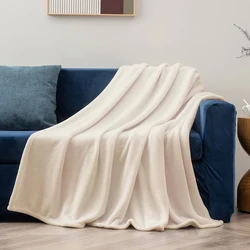 Versatile & decorative, easy care white silky blanket