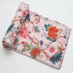 Multi-purpose and embroidery vintage kantha blanket
