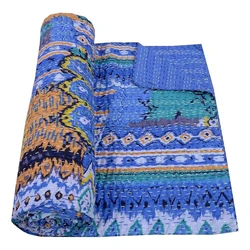 Kantha cloth blanket, comfortably & hand-stitched