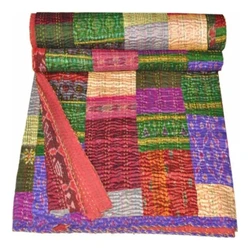 Kantha cotton blanket, cool, vibrant, and beautiful