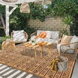 Patio Outdoor Rugs  Striped type, foldable