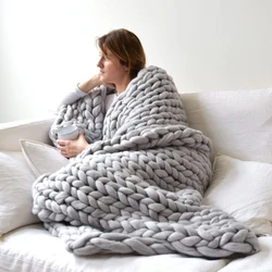 Big Yarn Crochet Chunky Blanket, Braided & Woven
